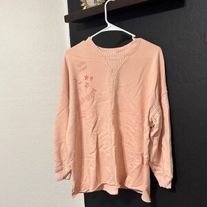 Aerie Blush Pink Sweatshirt with Fun Graphics